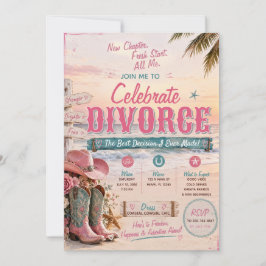 Invitación para fiesta de divorcio de vaquera cost