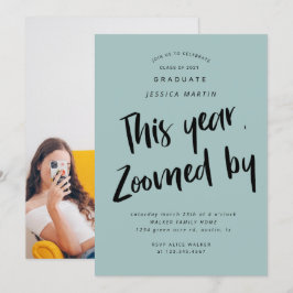 invitación para fiesta de foto de graduación pandé