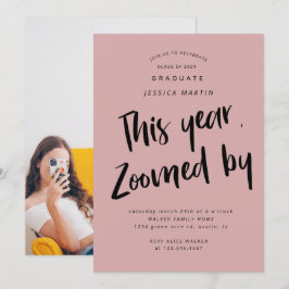 invitación para fiesta de foto de graduación pandé