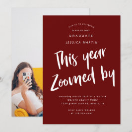 invitación para fiesta de foto de graduación pandé