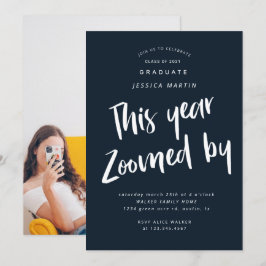 invitación para fiesta de foto de graduación pandé