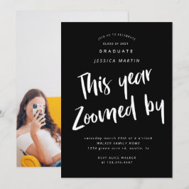 invitación para fiesta de foto de graduación pandé