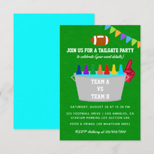 Invitación para fiesta de fútbol en la puerta tras