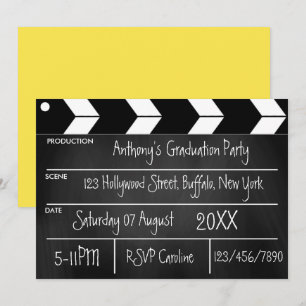 Invitación para Fiesta de Graduación con Pizarra d