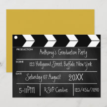 Invitación para fiesta de graduación con pizarra d