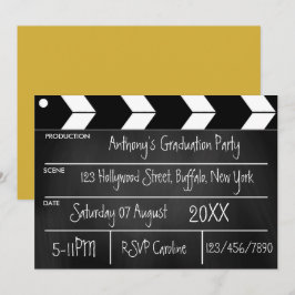 Invitación para fiesta de graduación con pizarra d