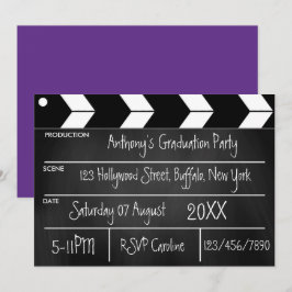 Invitación para Fiesta de Graduación con Pizarra d