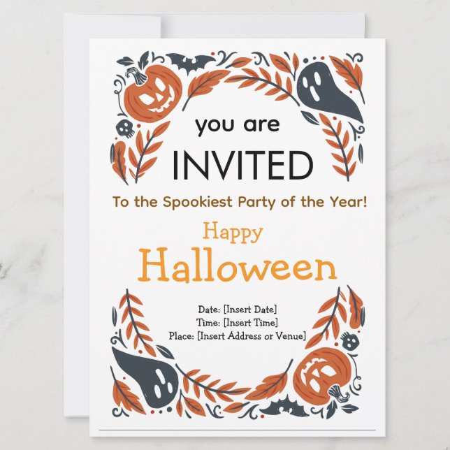 Invitación para Fiesta de Halloween (Anverso)
