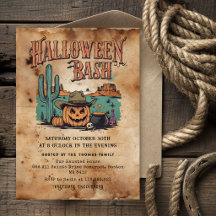 Invitación para Fiesta de Halloween | Vintage West