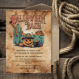 Invitación para Fiesta de Halloween Vintage West