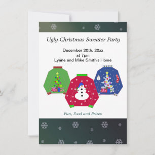Invitación para Fiesta de Jerseys Feos de Navidad