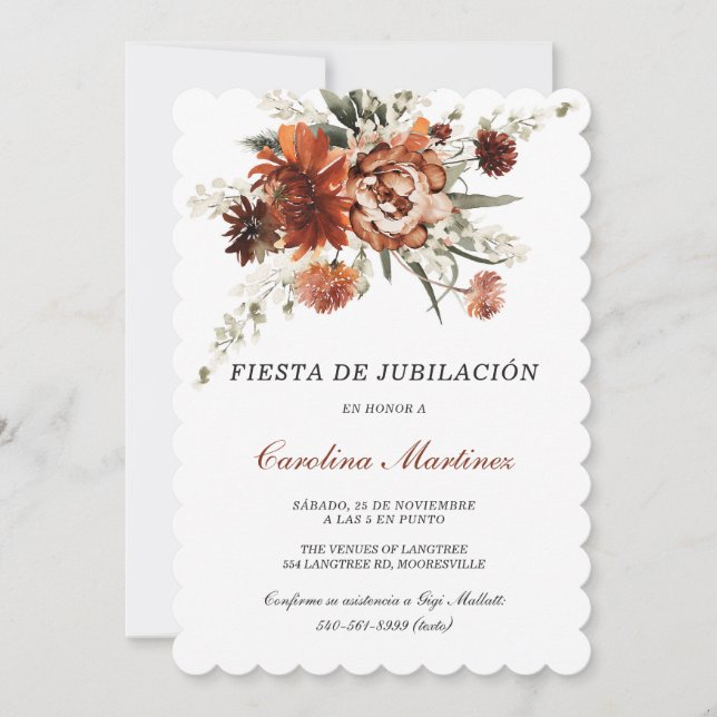 Invitación para Fiesta de Jubilación Personalizada (Anverso)