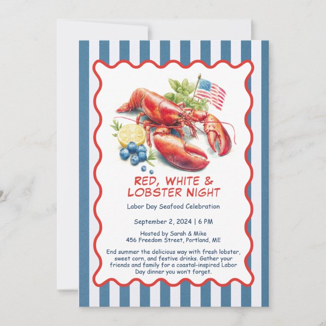 Invitación para Fiesta de Langostinos del Día del  (Anverso)