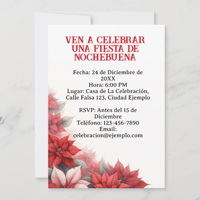 Invitación para Fiesta de Nochebuena remains the s (Anverso)