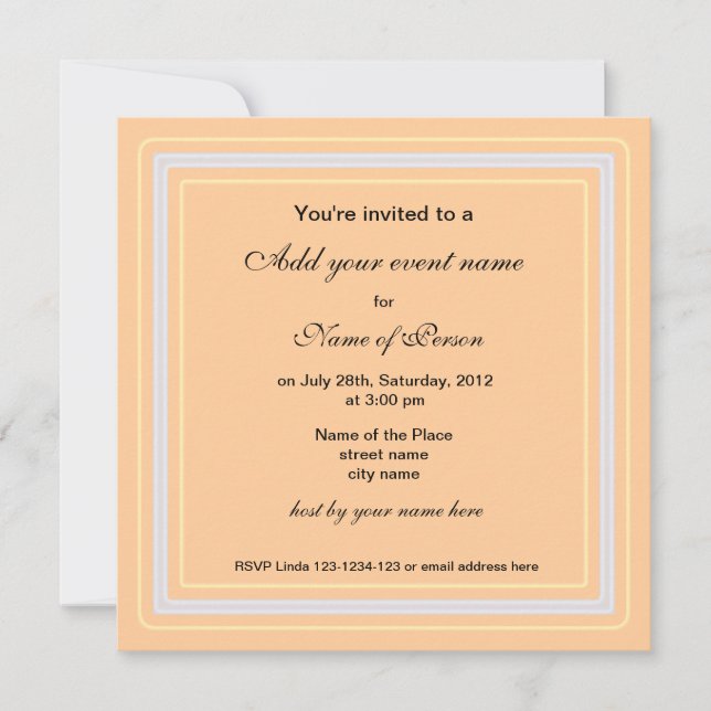 Invitación para fiesta de otoño (Anverso)