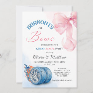 Invitación para fiesta de revelación de género Bur