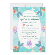 Invitación para Fiesta de Sirena – Tema Bajo el Ma