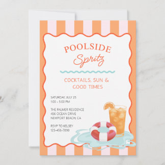 Invitación para Fiesta de Spritz junto a la Piscin