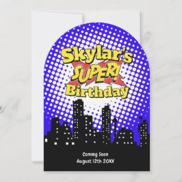 Invitación para fiesta de superhéroes infantiles -