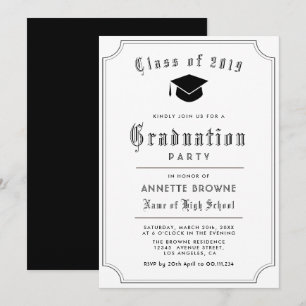 invitación para fiesta elegante de graduación de g