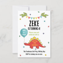 Invitación para fiesta infantil de dinosaurios