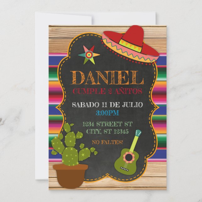 INVITACION PARA FIESTA MEXICANA (Anverso)