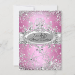 Invitación para Fiesta Sweet 16 Pink Princess Wint