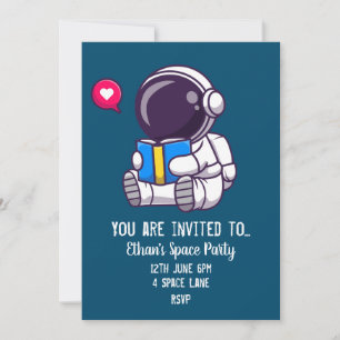 Invitación para fiesta temática de espacio para ni