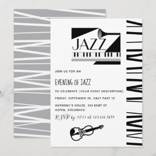 invitación para fiesta temática de Jazz Blues
