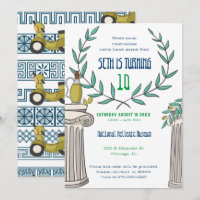 Invitación para fiesta temática griega