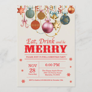 Invitación para fiestas de Navidades a tomar una b