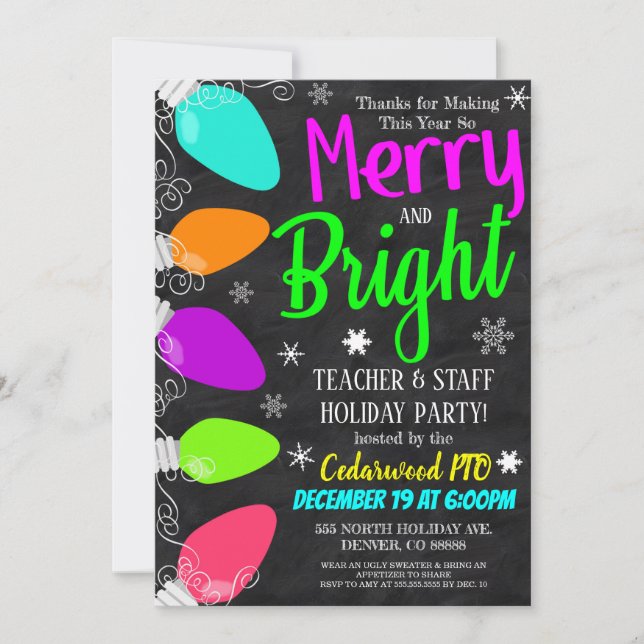 Invitación para fiestas de navidades, personal de  (Anverso)