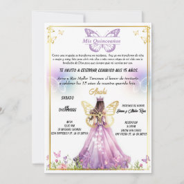 Invitación para fiestas de Quinceaños 