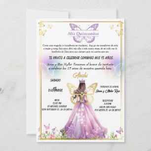 Invitación para fiestas de Quinceaños 