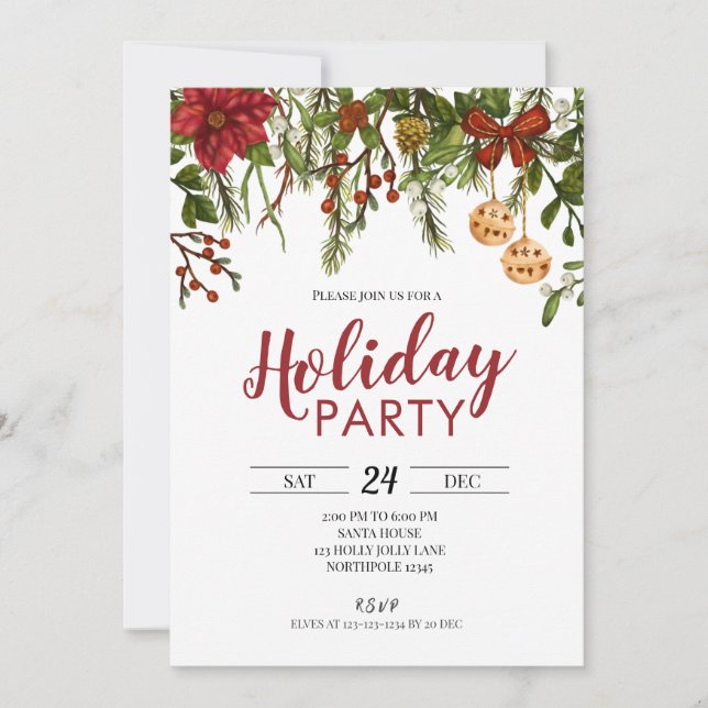 Invitación para fiestas de vacaciones, invitan Nav (Anverso)