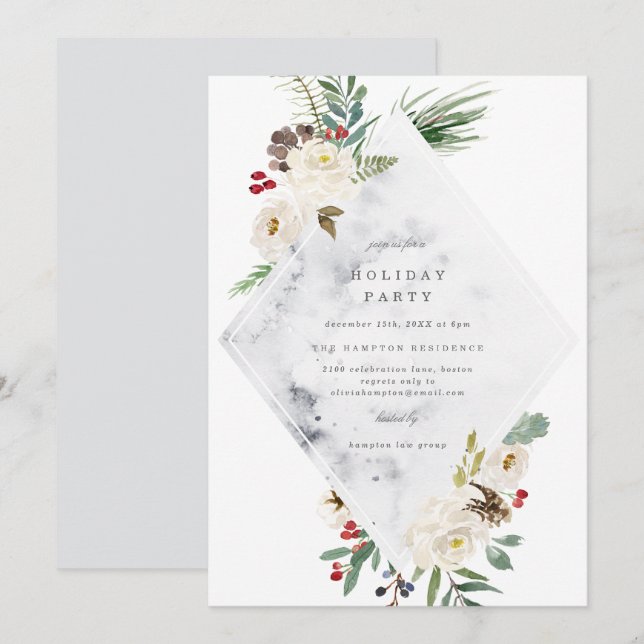 Invitación para fiestas de vacaciones místicas (Anverso / Reverso)