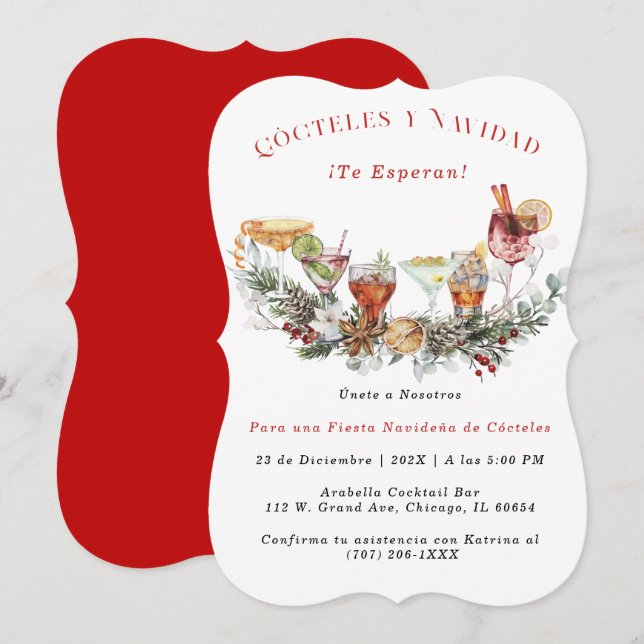 invitación Para Fiestas Navideñas (Anverso / Reverso)