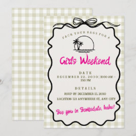 Invitación para Fin de Semana de Chicas - Despedid
