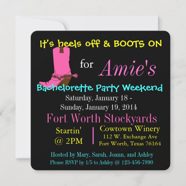 INVITACIÓN PARA FIN DE SEMANA DE DESPEDIDA DE SOLT (Anverso)