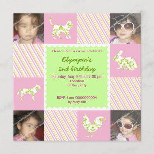 Invitación para fotos de cumpleaños de animales ma