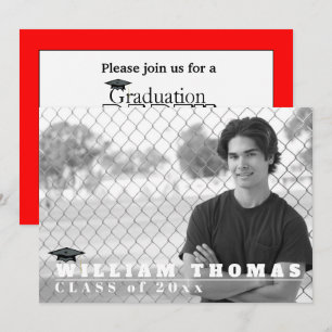Invitación para Grad Rojo y Negro, Matar tarjeta d