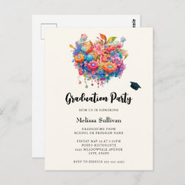 Invitación para graduación de Bouquet de flores ca