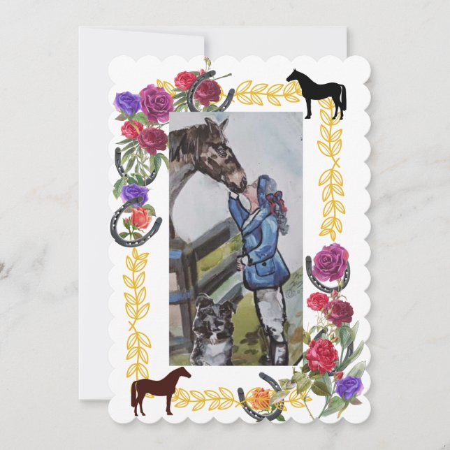 invitación para graduación de flores y zapatos de  (Anverso)