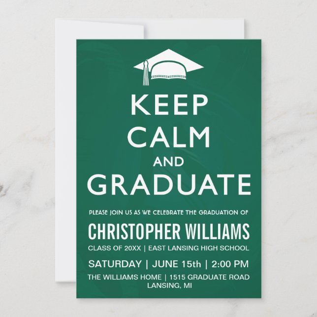 Invitación para Graduarse con Serenidad (Anverso)