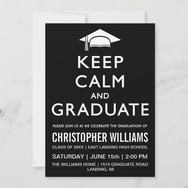 Invitación para Graduarse con Serenidad (Anverso)