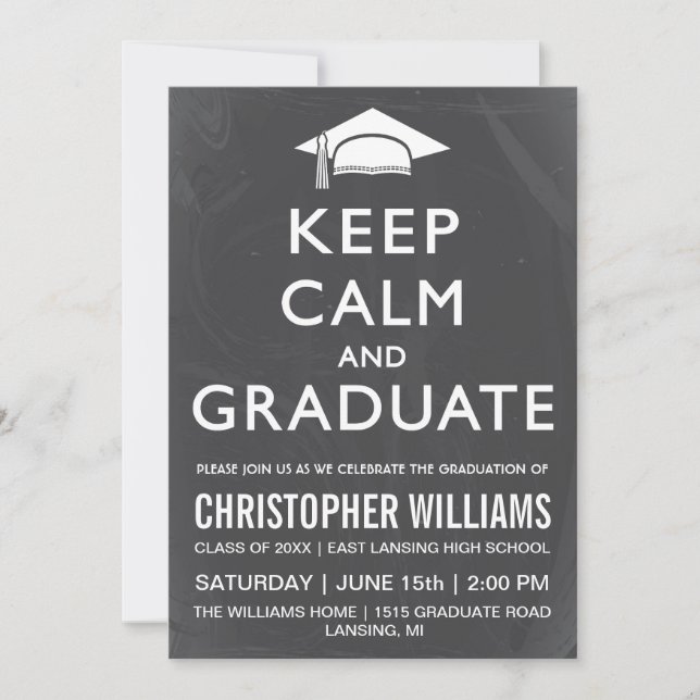 Invitación para Graduarse con Serenidad (Anverso)