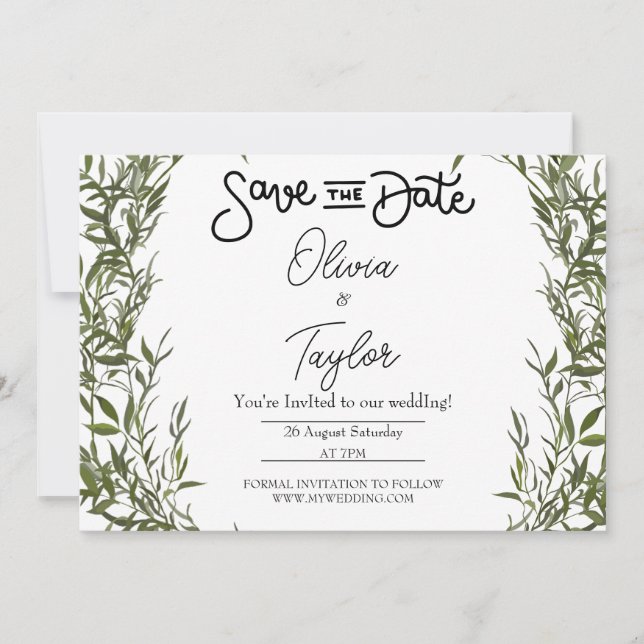 Invitación para Guardar la Fecha Caprichosa con Ve (Anverso)