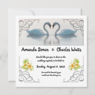 Invitación para guardar la fecha Cisnes Blancos