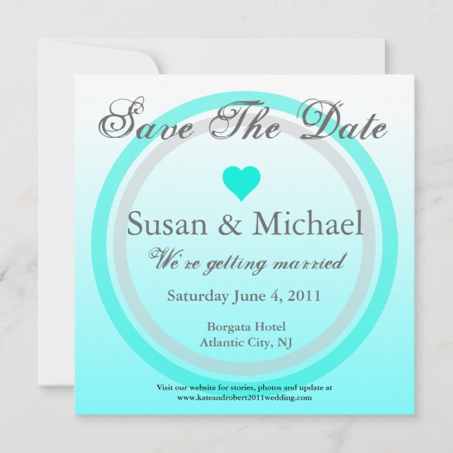 Invitación para guardar la fecha Corazón de círcul (Anverso)