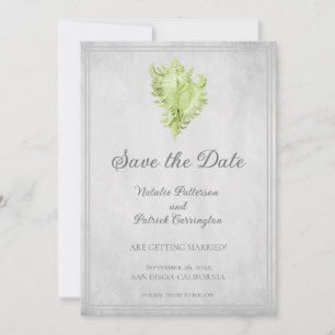 Invitación para guardar la fecha de la concha verd